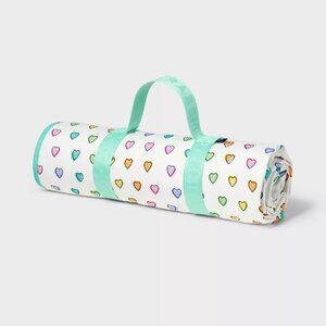 NWT Disco Hearts Wave Picnic Blanket White/Teal - Roller Rabbit x Target